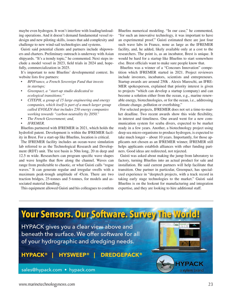Marine Technology Magazine, page 23,  Nov 2022
