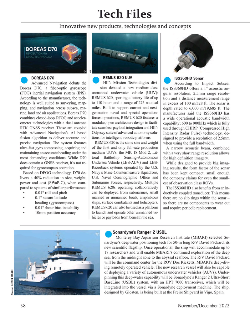 Marine Technology Magazine, page 58,  Nov 2022