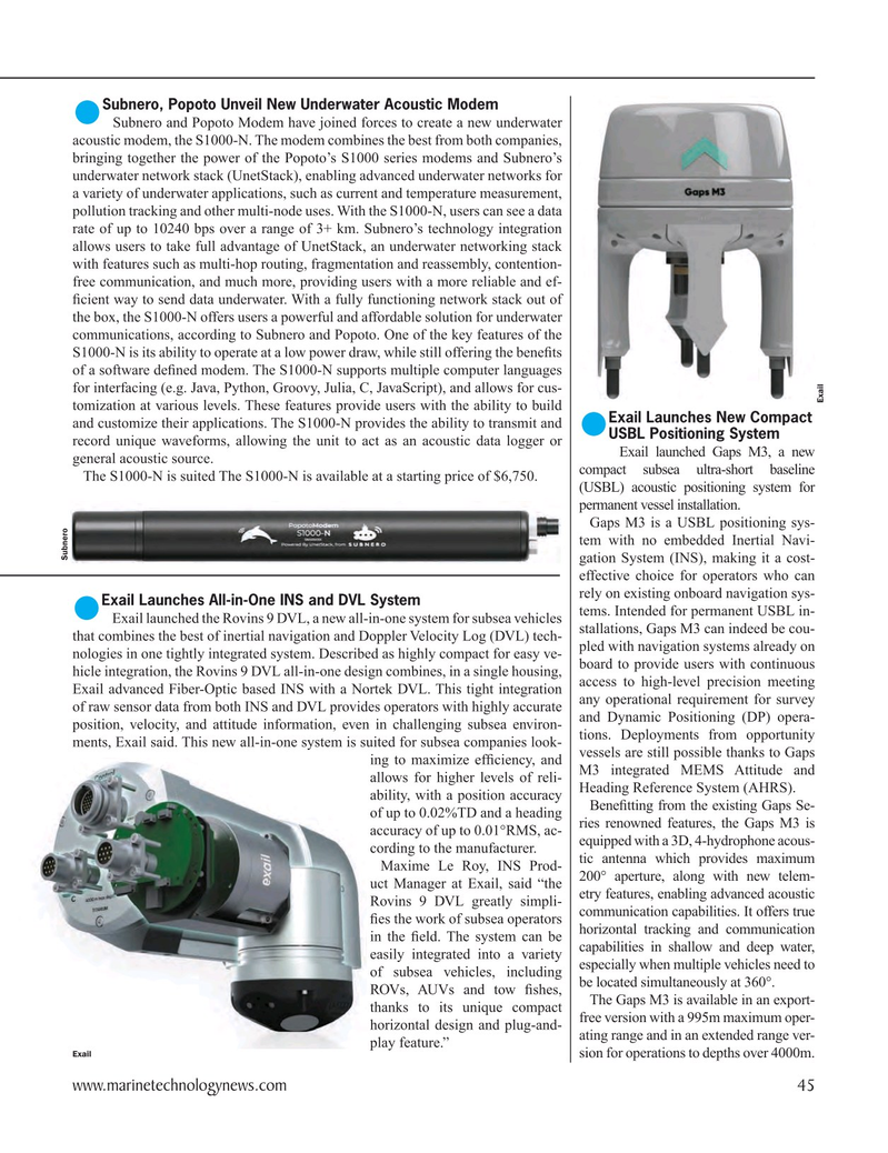 Marine Technology Magazine, page 45,  May 2023