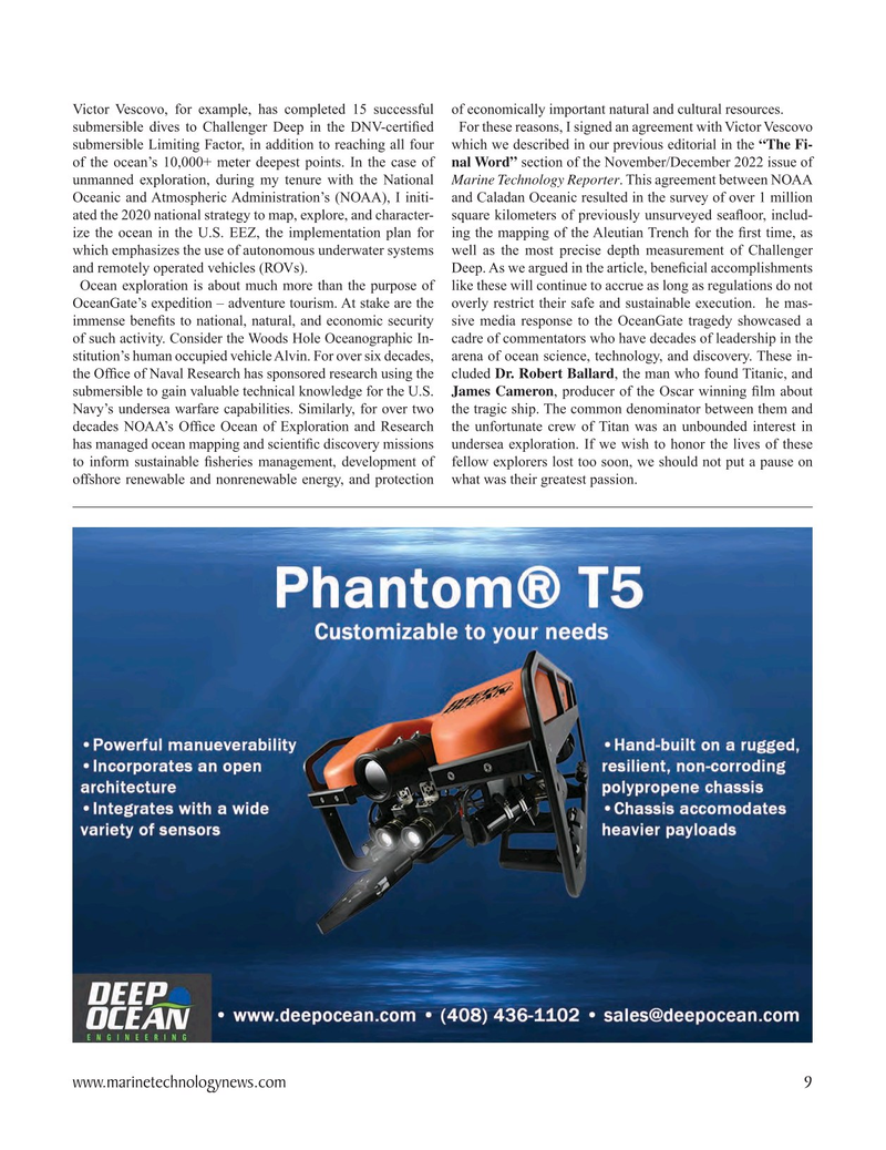 Marine Technology Magazine, page 9,  Jul 2023