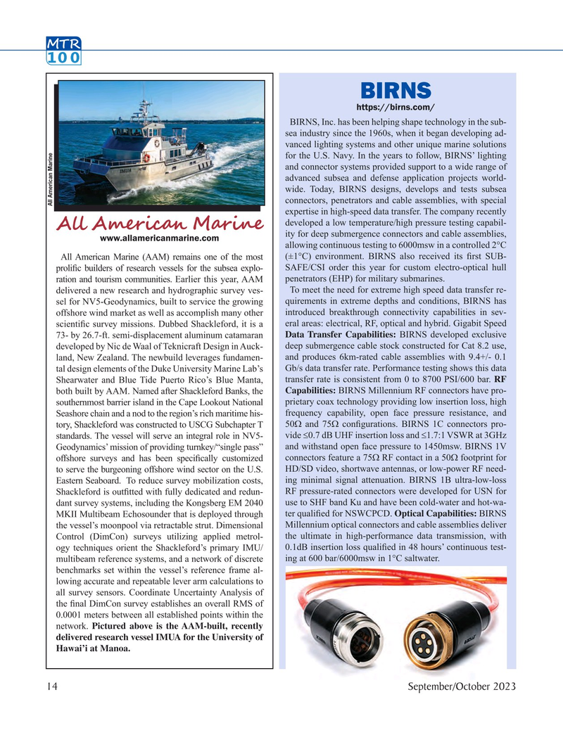 Marine Technology Magazine, page 14,  Sep 2023