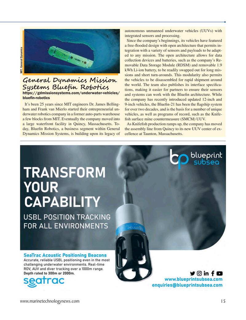 Marine Technology Magazine, page 15,  Sep 2023