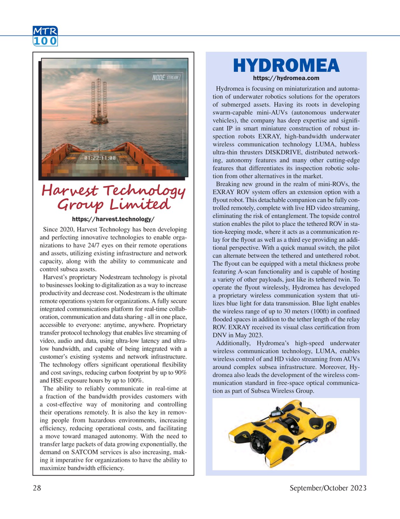 Marine Technology Magazine, page 28,  Sep 2023
