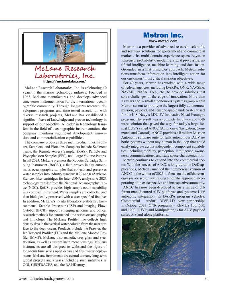 Marine Technology Magazine, page 31,  Sep 2023