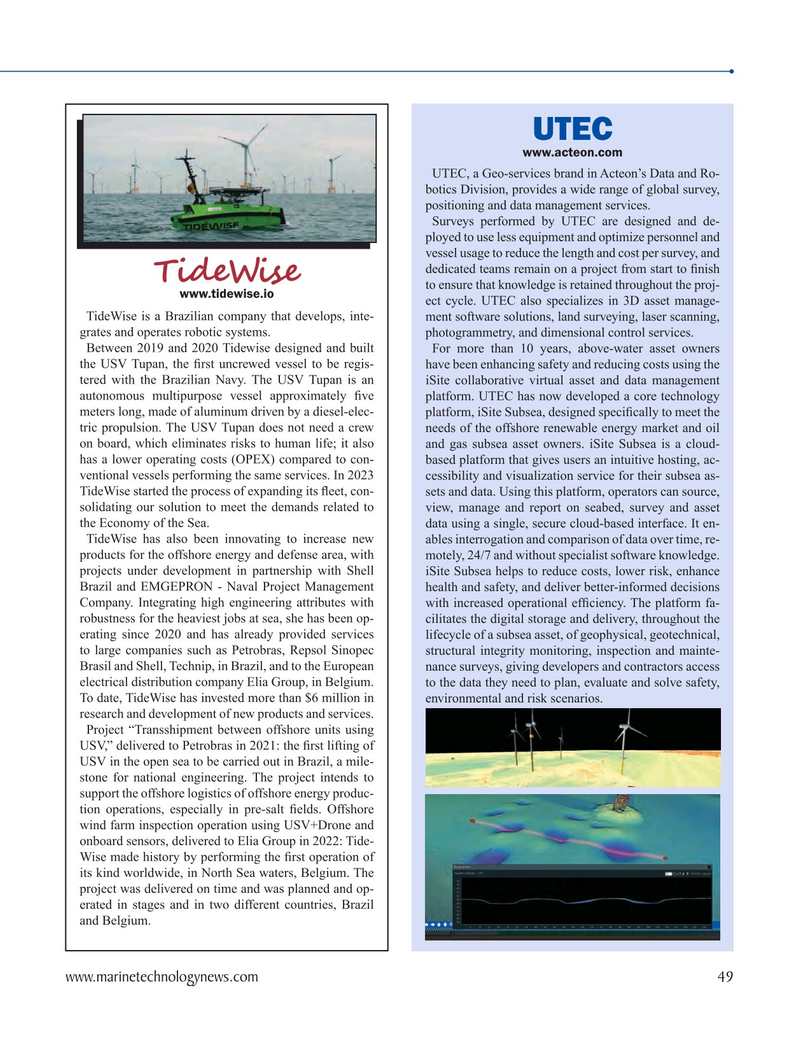 Marine Technology Magazine, page 49,  Sep 2023