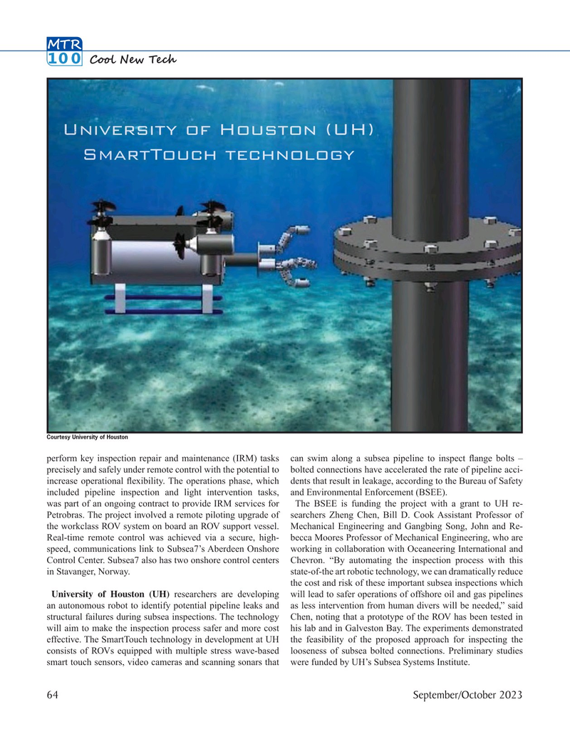 Marine Technology Magazine, page 64,  Sep 2023