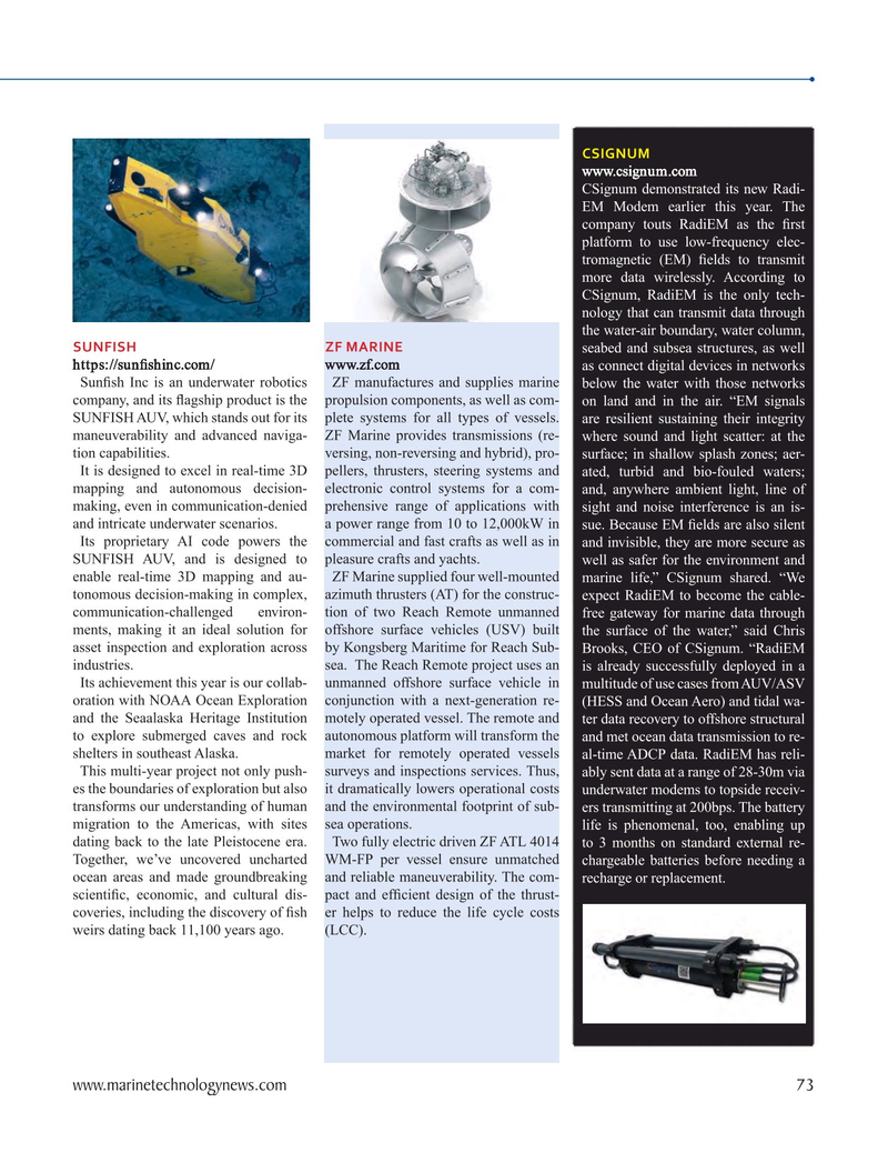 Marine Technology Magazine, page 73,  Sep 2023