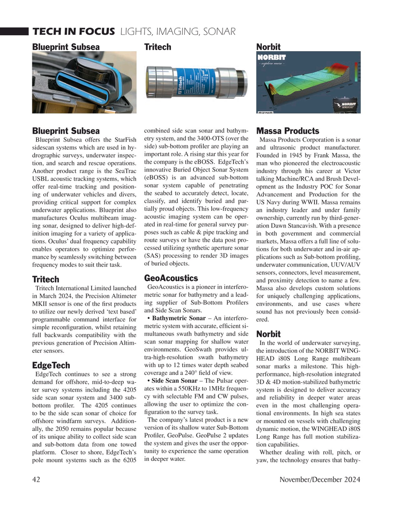 Marine Technology Magazine, page 42,  Nov 2024