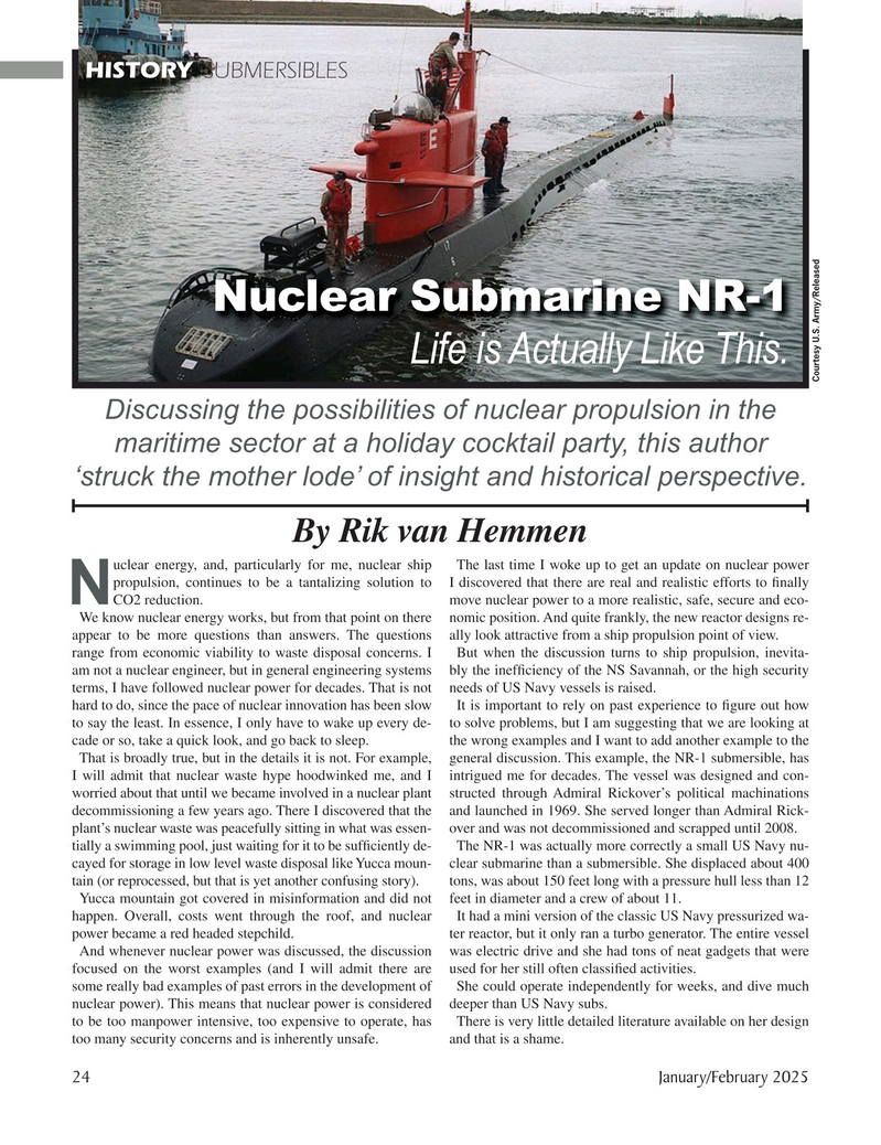 Marine Technology Magazine, page 24,  Jan 2025