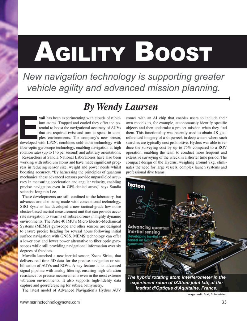 Marine Technology Magazine, page 33,  Jan 2025