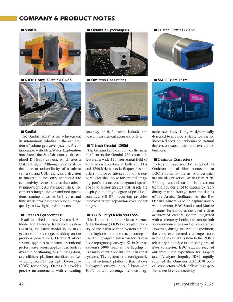 Marine Technology Magazine, page 42,  Jan 2025