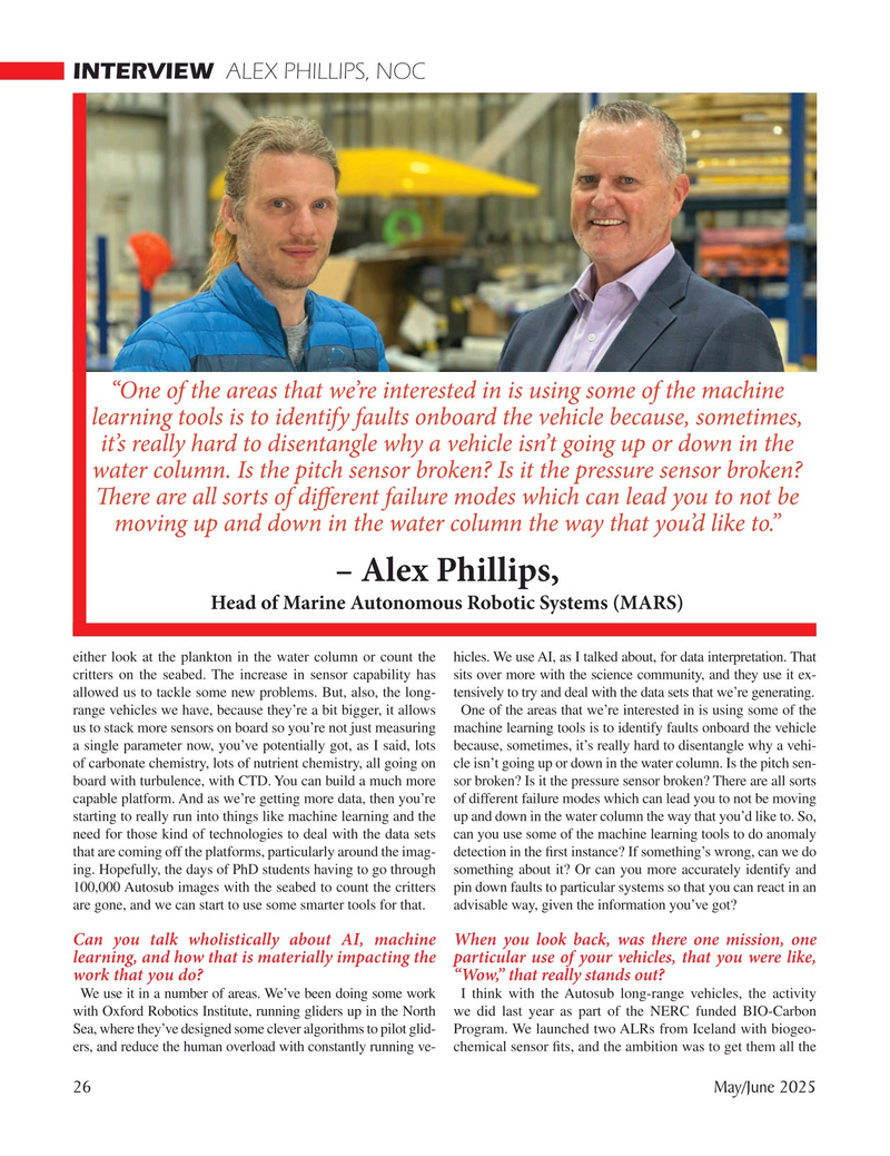 Marine Technology Magazine, page 26,  May 2025