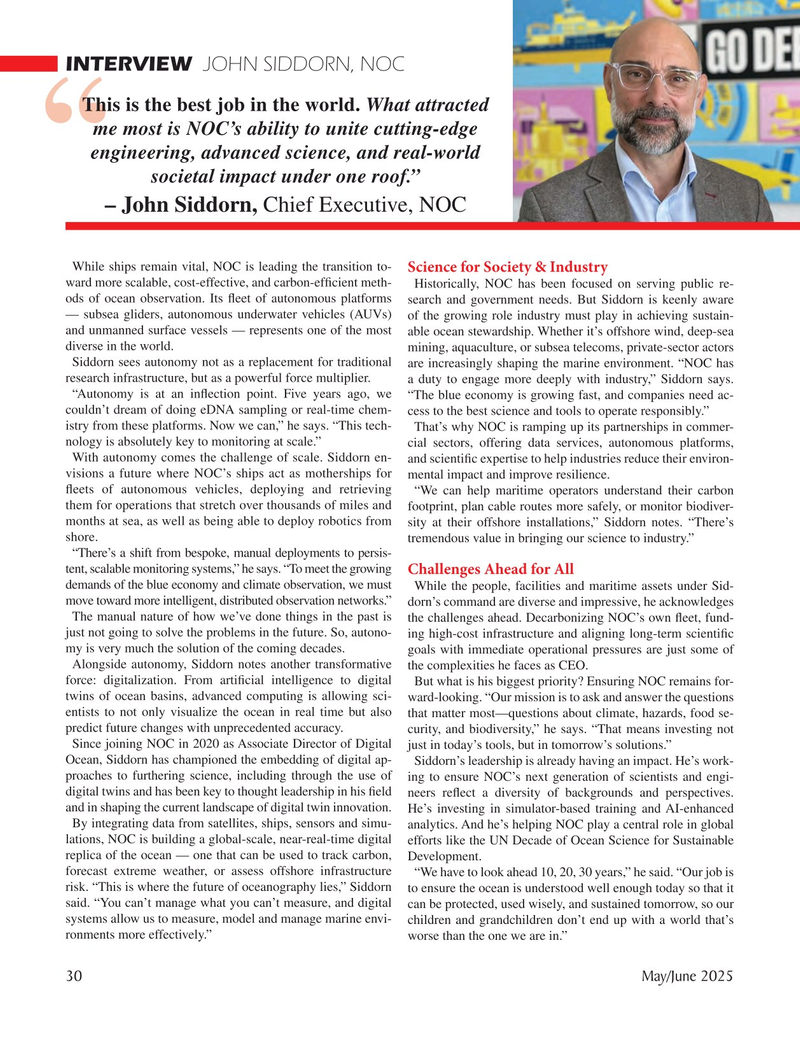 Marine Technology Magazine, page 30,  May 2025