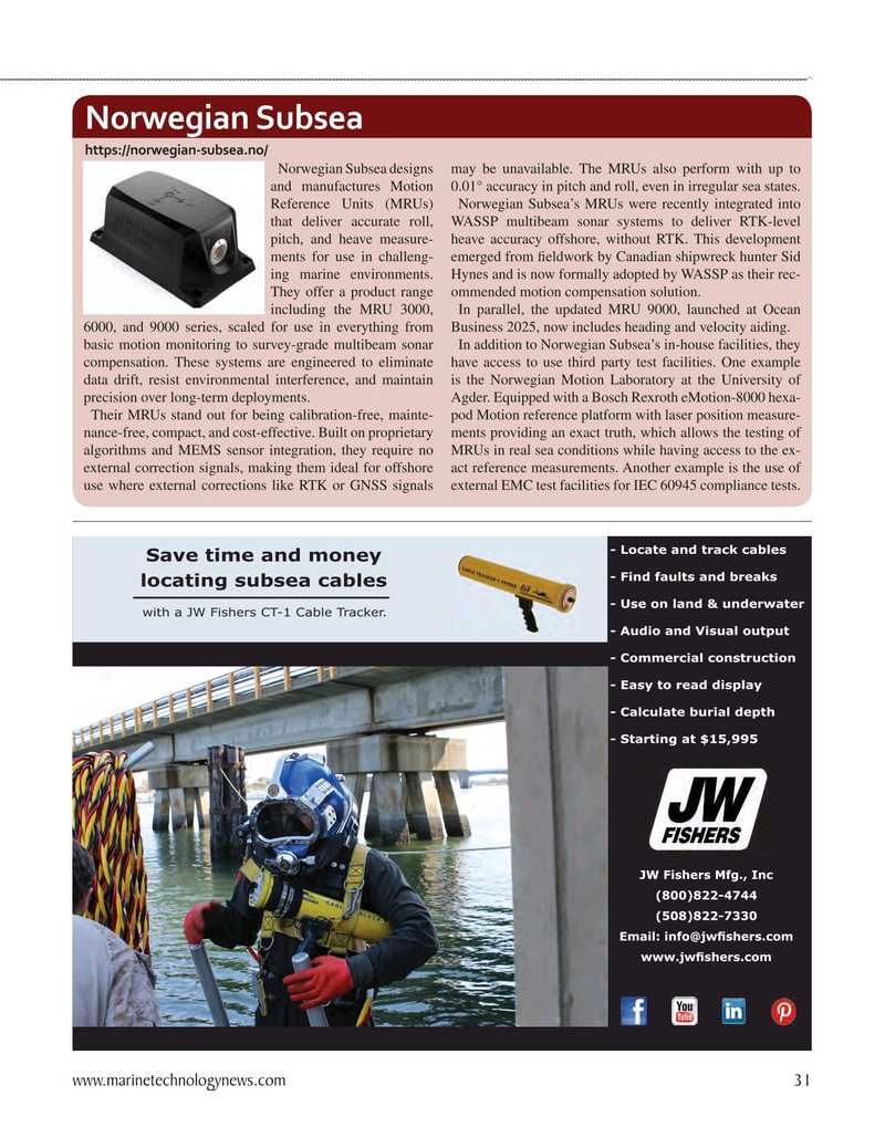 Marine Technology Magazine, page 31,  Sep 2025