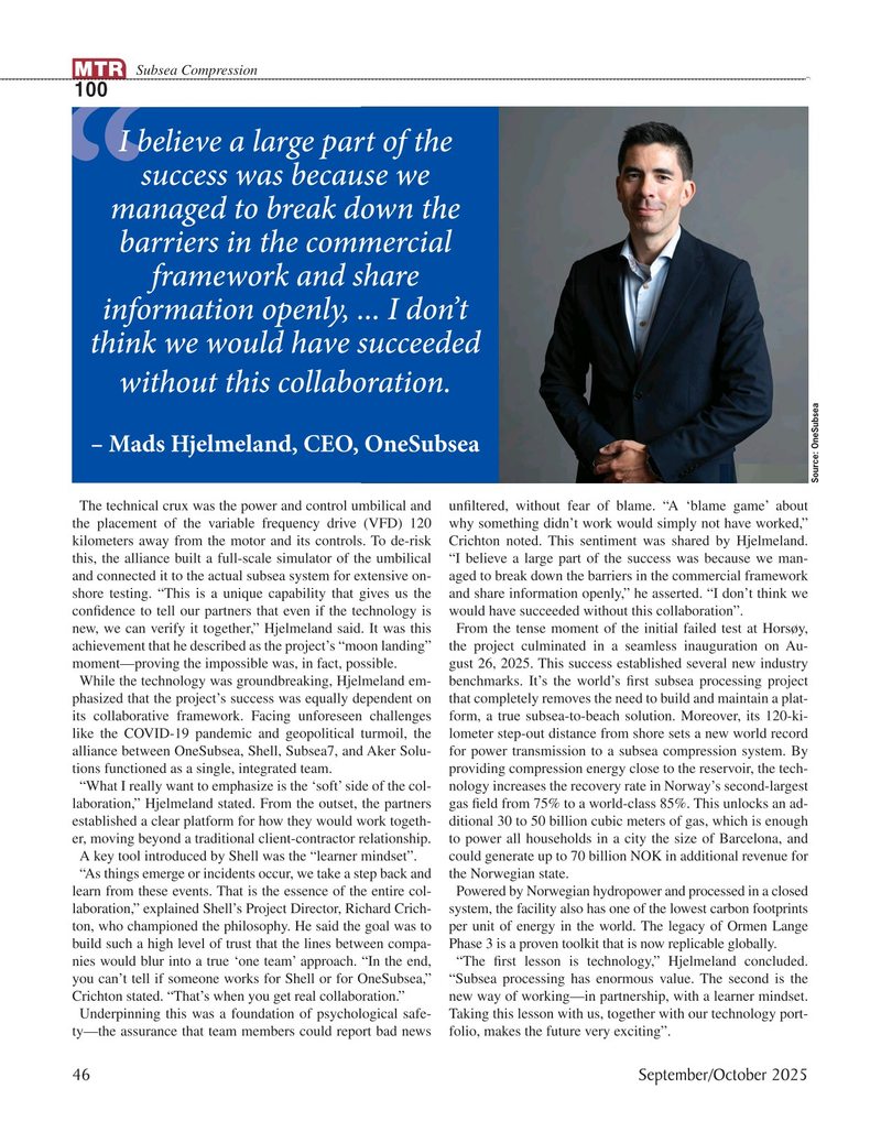 Marine Technology Magazine, page 46,  Sep 2025