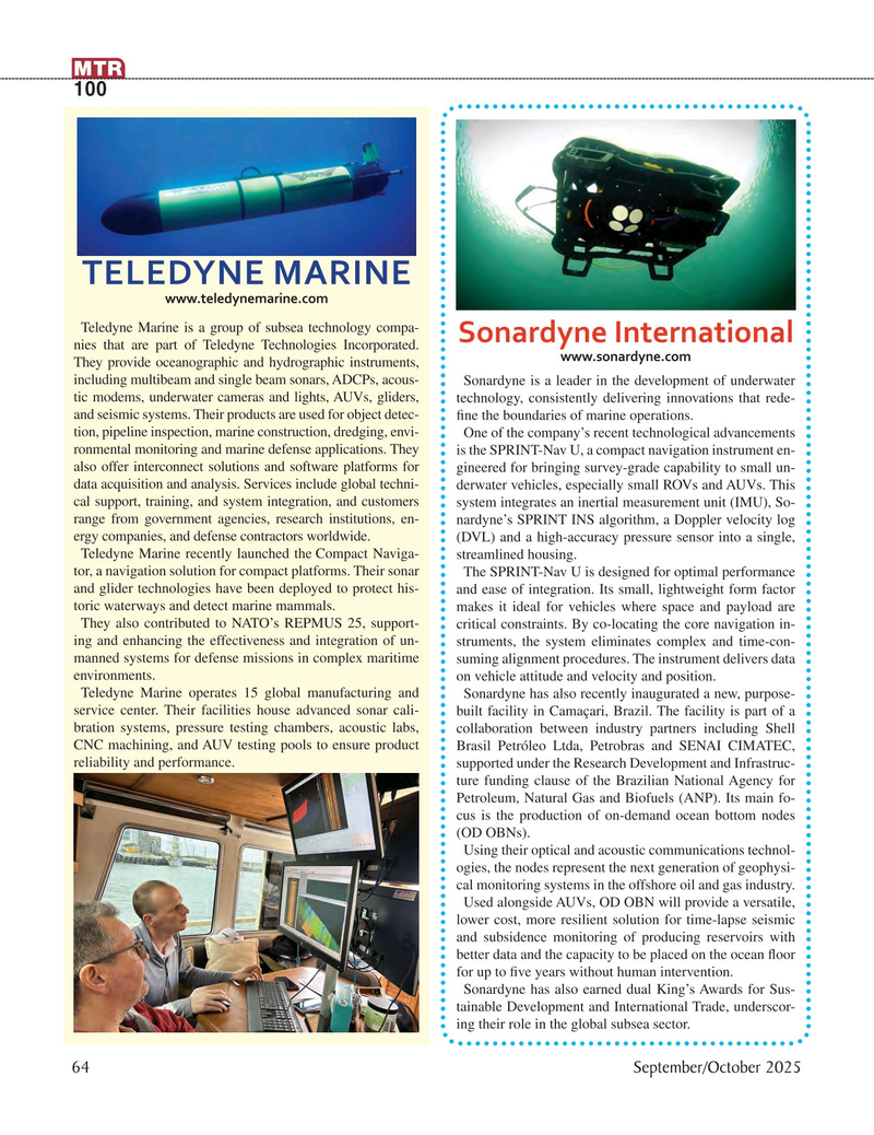 Marine Technology Magazine, page 64,  Sep 2025