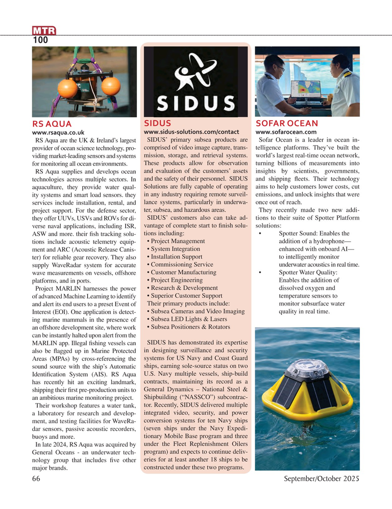 Marine Technology Magazine, page 66,  Sep 2025