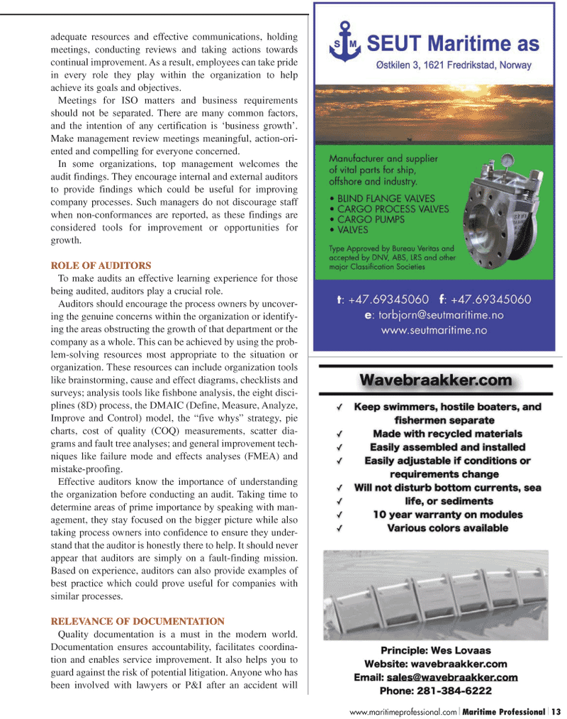 Maritime Logistics Professional Magazine, page 13,  Q2 2011