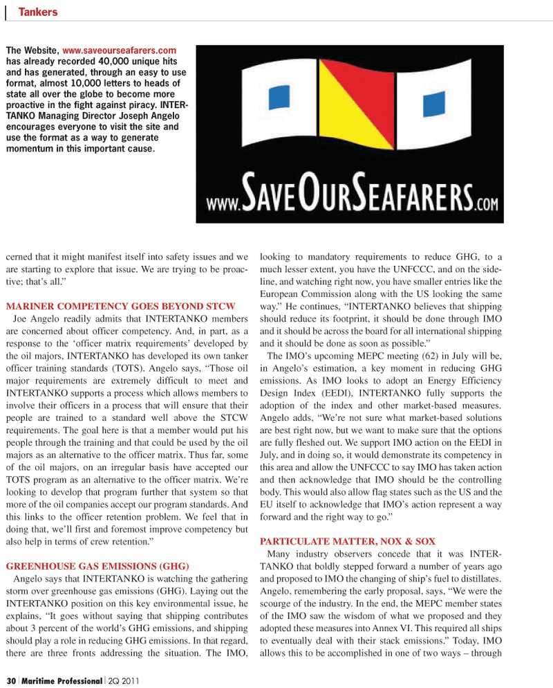 Maritime Logistics Professional Magazine, page 30,  Q2 2011
