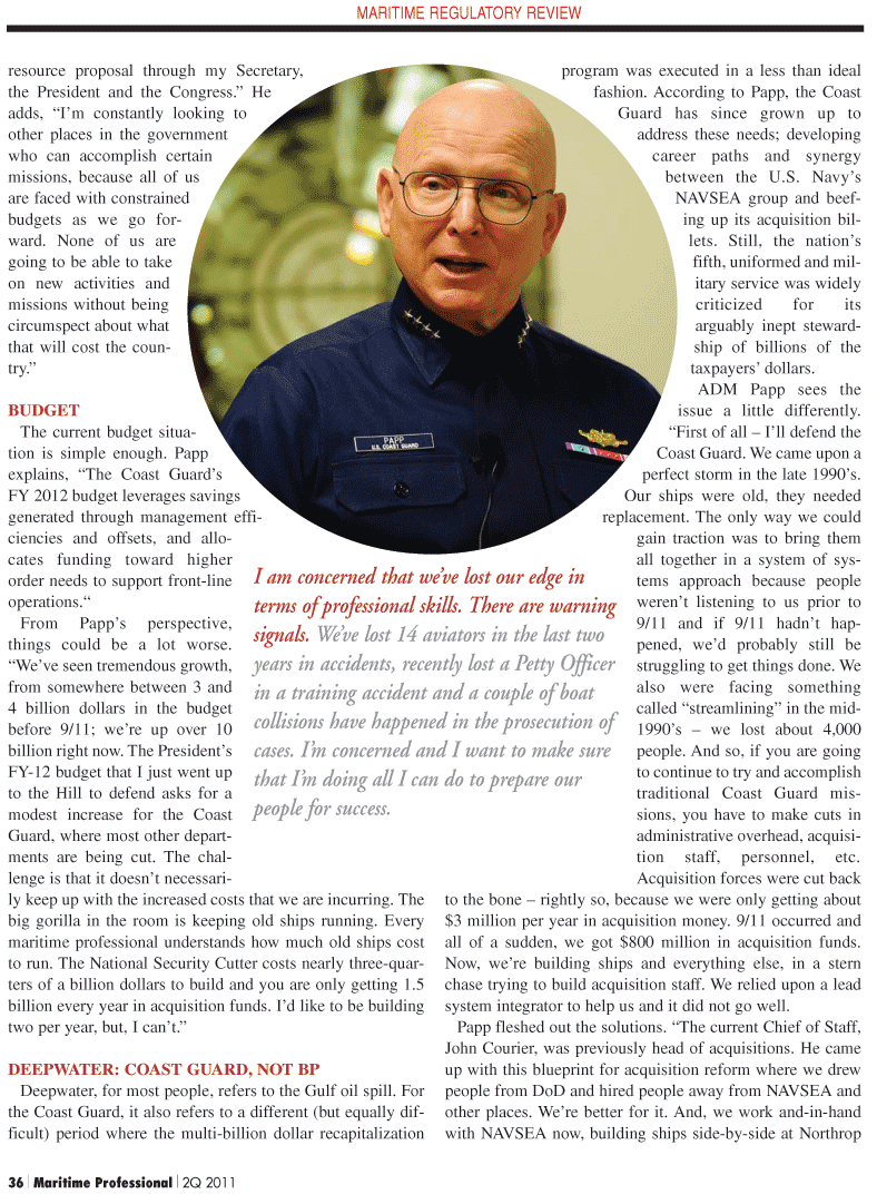 Maritime Logistics Professional Magazine, page 36,  Q2 2011