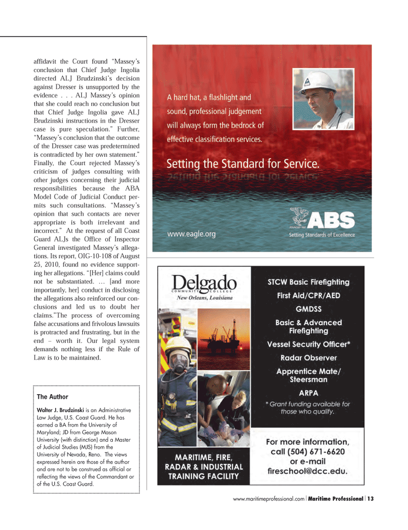 Maritime Logistics Professional Magazine, page 13,  Q3 2011