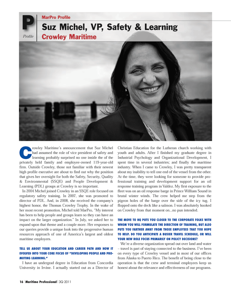 Maritime Logistics Professional Magazine, page 16,  Q3 2011
