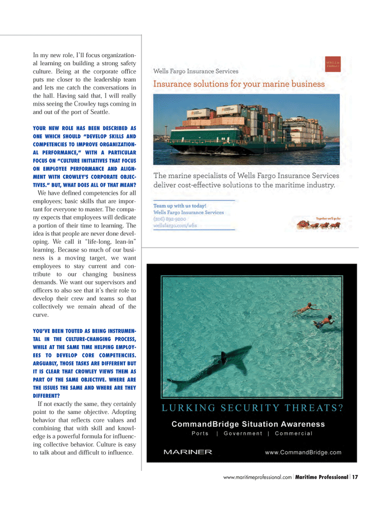 Maritime Logistics Professional Magazine, page 17,  Q3 2011