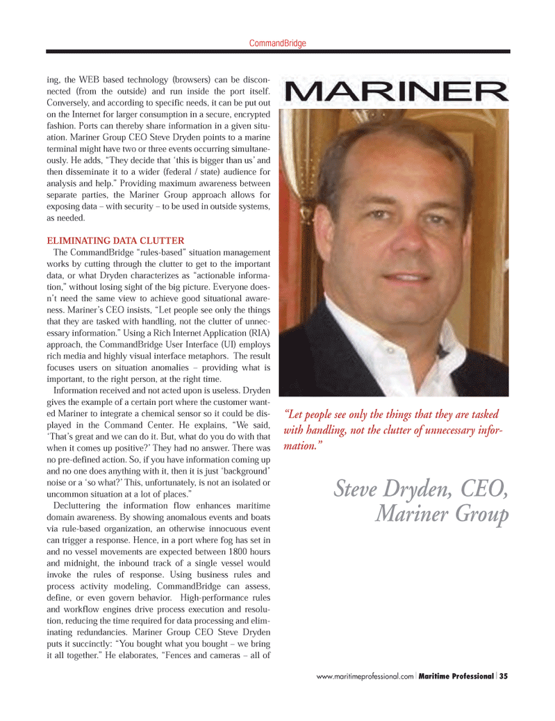 Maritime Logistics Professional Magazine, page 35,  Q3 2011