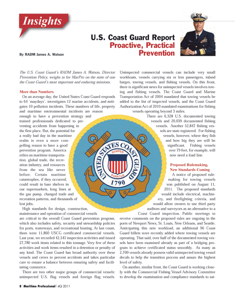 Maritime Logistics Professional Magazine, page 8,  Q4 2011