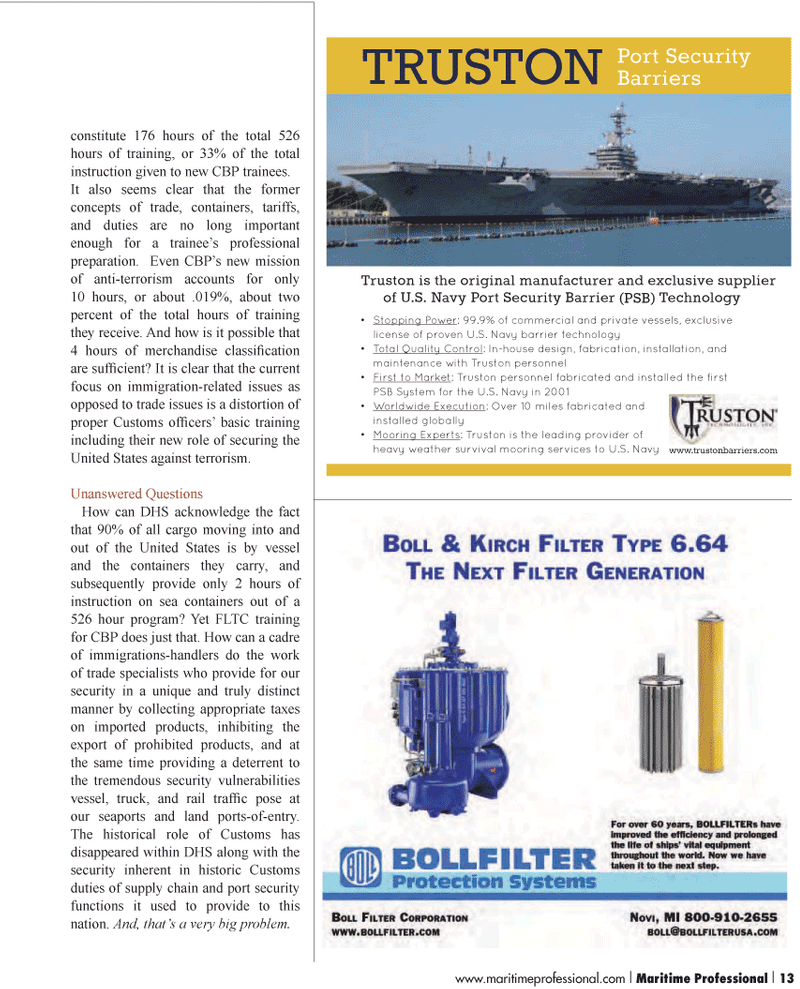 Maritime Logistics Professional Magazine, page 13,  Q1 2012