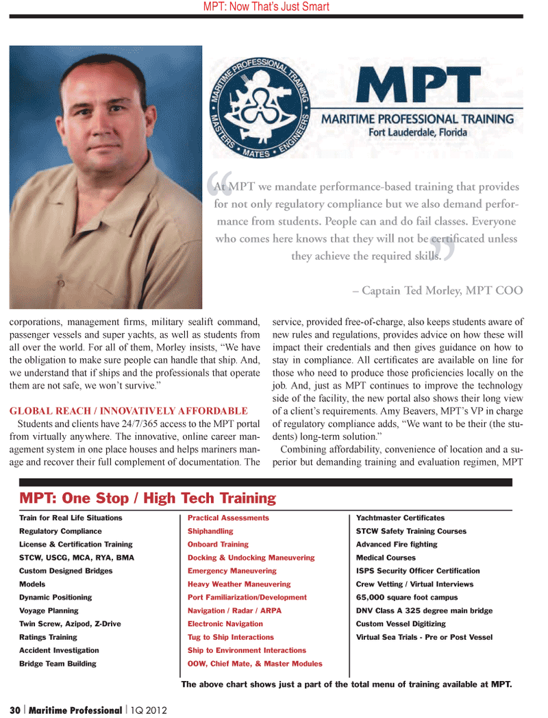 Maritime Logistics Professional Magazine, page 30,  Q1 2012