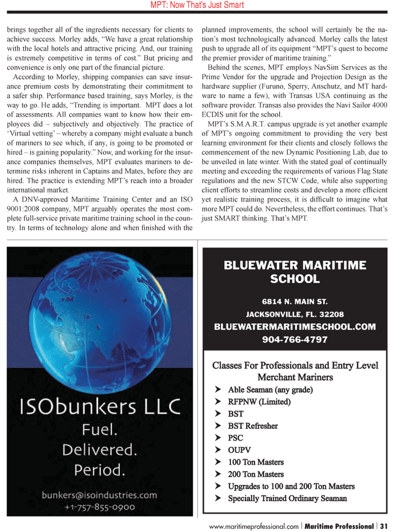 Maritime Logistics Professional Magazine, page 31,  Q1 2012