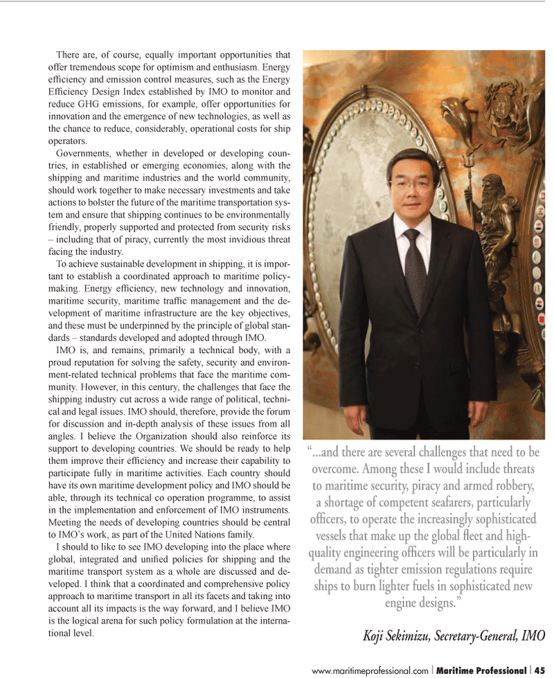 Maritime Logistics Professional Magazine, page 45,  Q1 2012