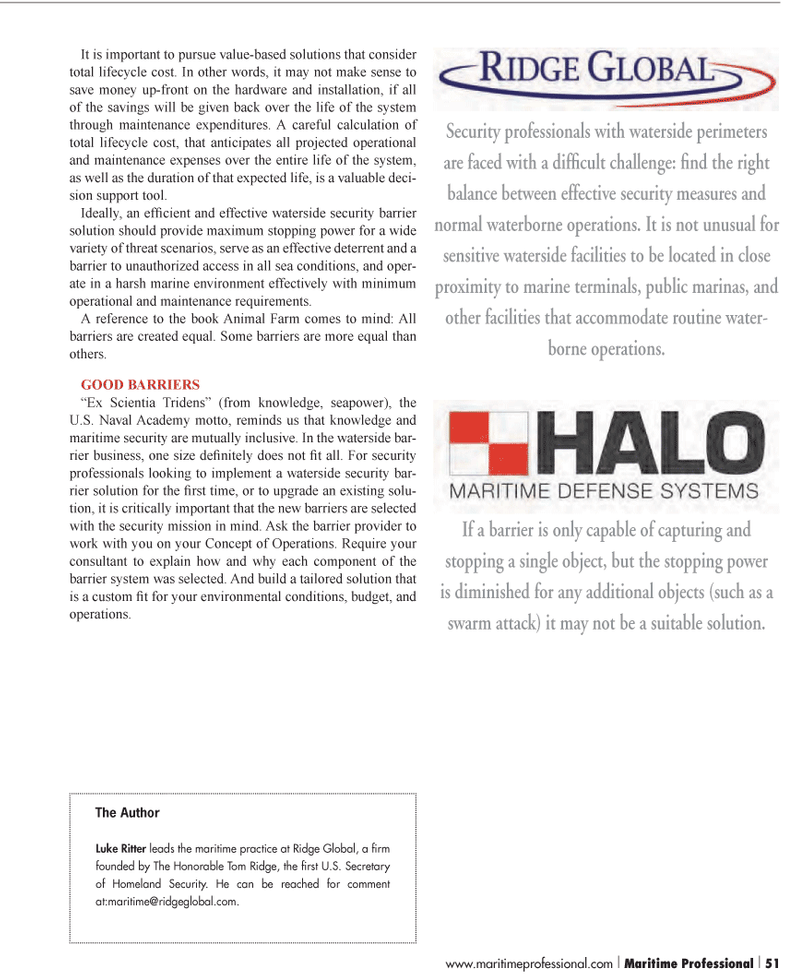 Maritime Logistics Professional Magazine, page 51,  Q1 2012