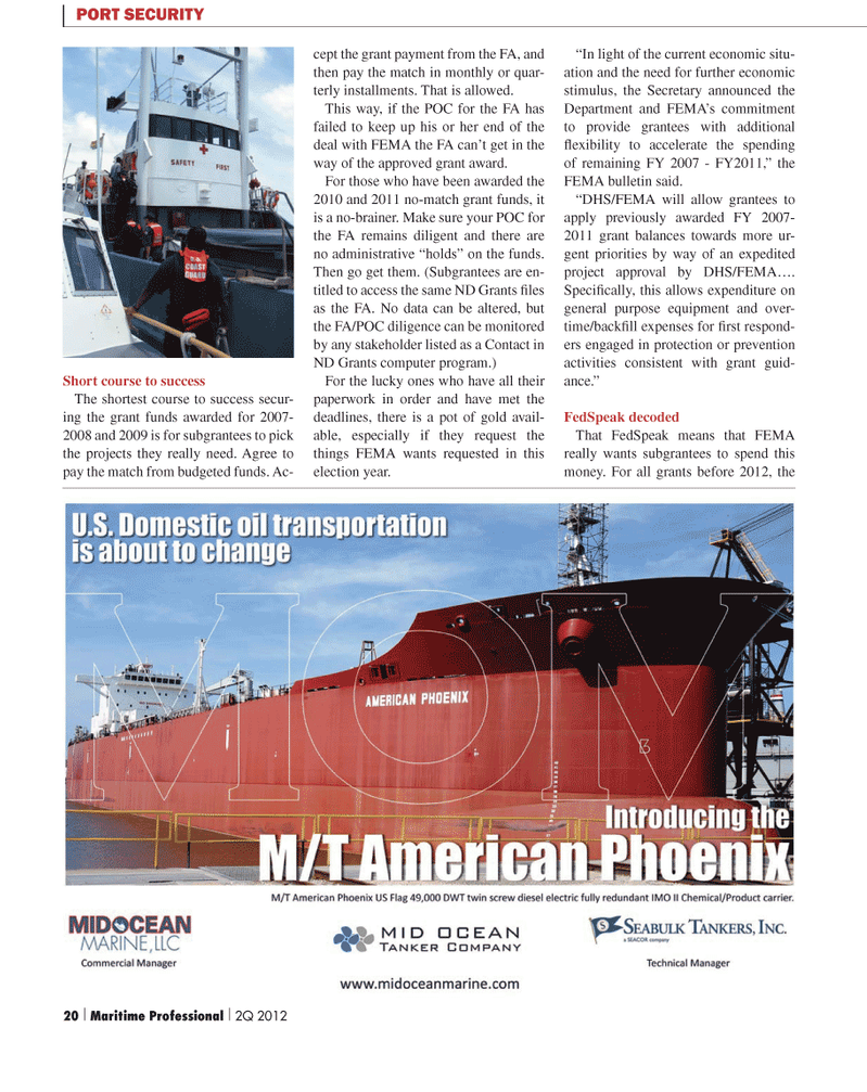 Maritime Logistics Professional Magazine, page 20,  Q2 2012