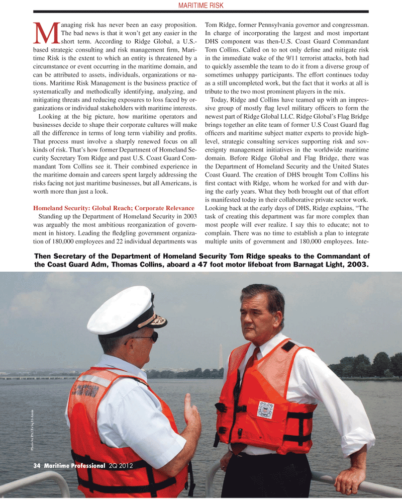 Maritime Logistics Professional Magazine, page 34,  Q2 2012