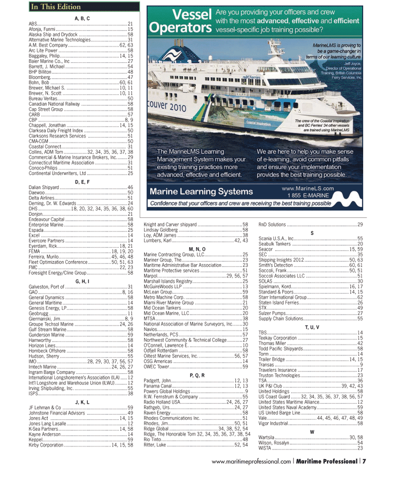 Maritime Logistics Professional Magazine, page 7,  Q2 2012