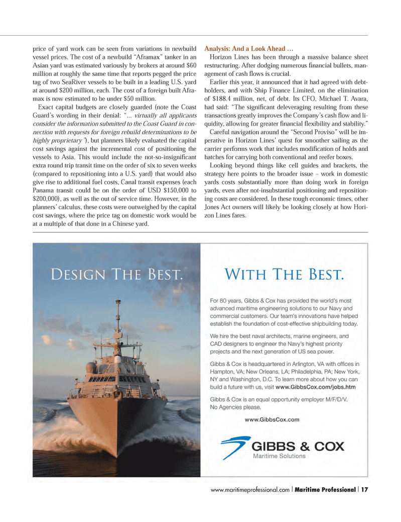 Maritime Logistics Professional Magazine, page 17,  Q3 2012