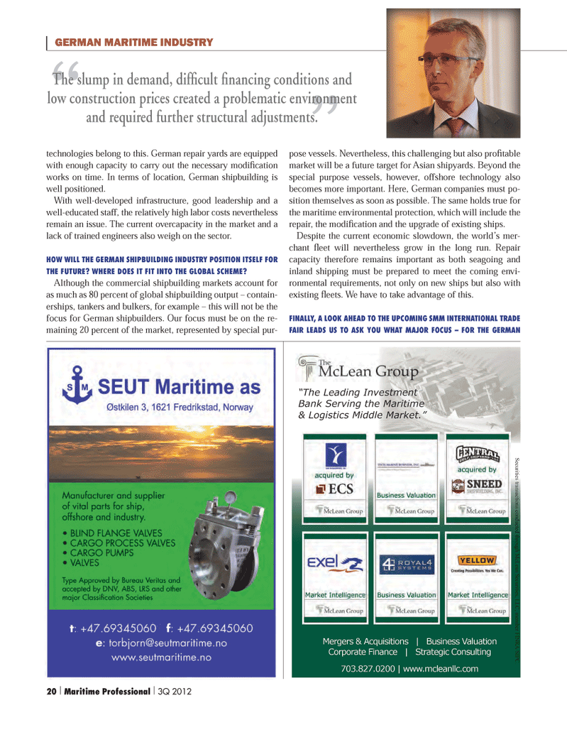 Maritime Logistics Professional Magazine, page 20,  Q3 2012