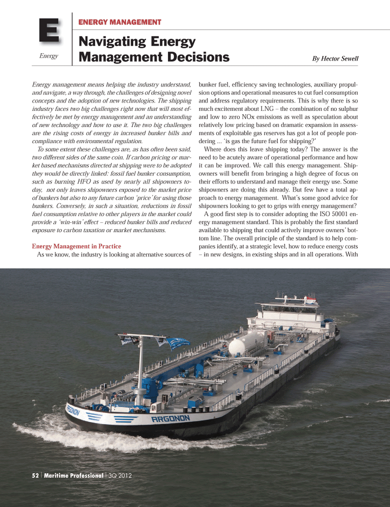 Maritime Logistics Professional Magazine, page 52,  Q3 2012