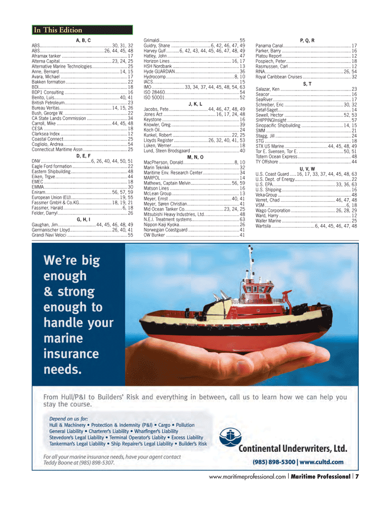 Maritime Logistics Professional Magazine, page 7,  Q3 2012