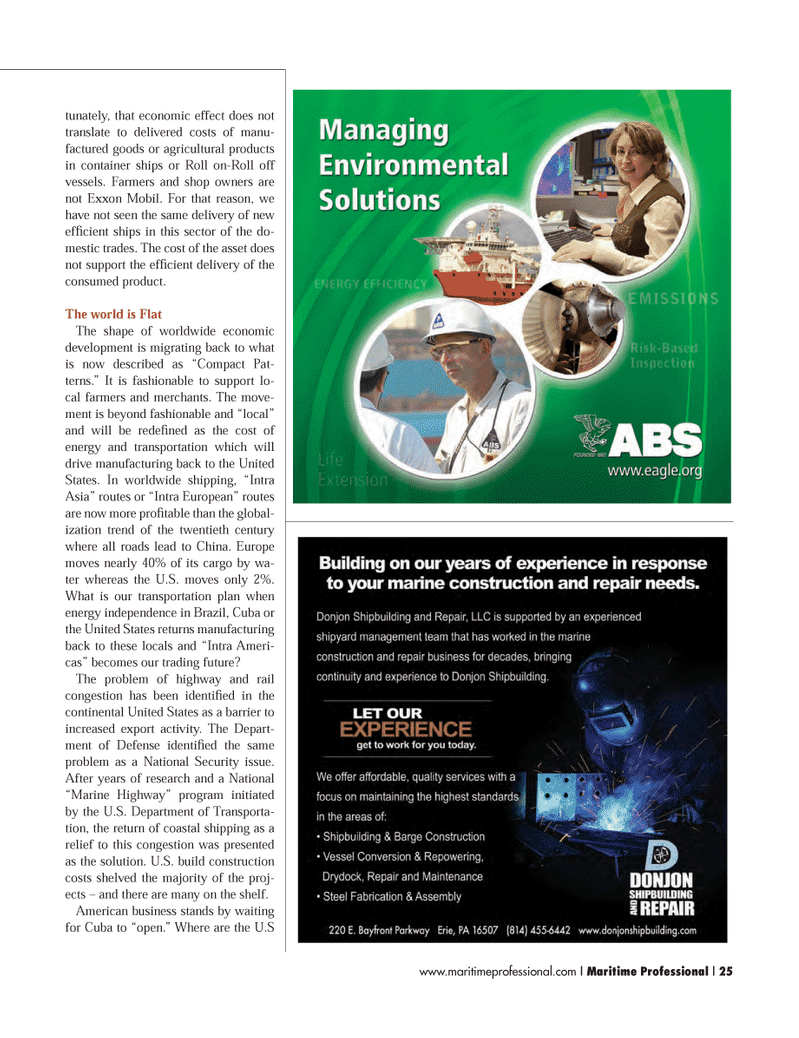 Maritime Logistics Professional Magazine, page 25,  Q4 2012