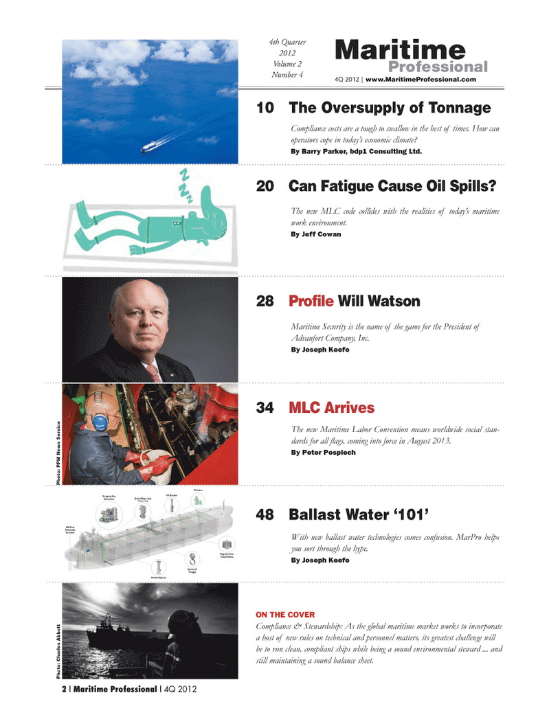 Maritime Logistics Professional Magazine, page 2,  Q4 2012