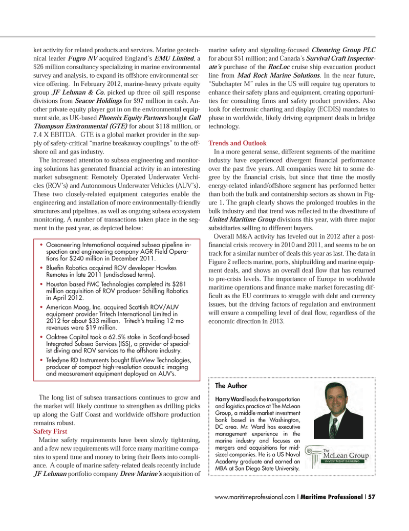 Maritime Logistics Professional Magazine, page 57,  Q4 2012