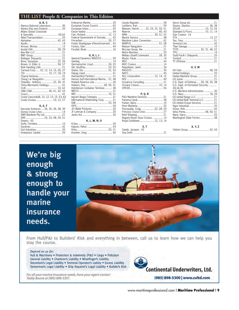 Maritime Logistics Professional Magazine, page 9,  Q1 2013