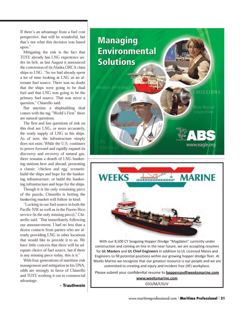 Maritime Logistics Professional Magazine, page 31,  Q1 2013