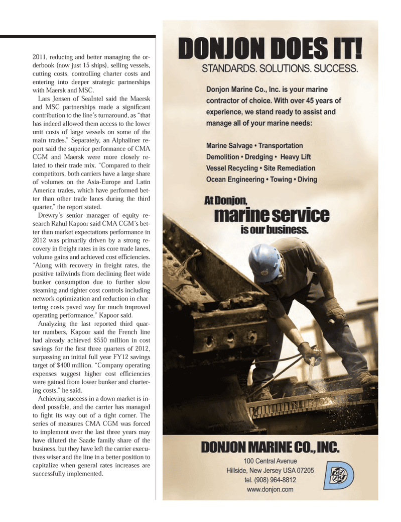 Maritime Logistics Professional Magazine, page 43,  Q1 2013
