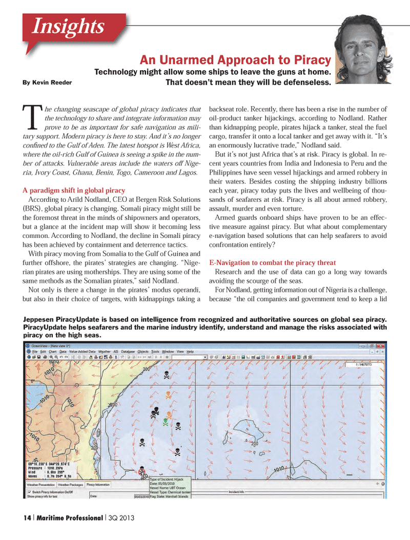 Maritime Logistics Professional Magazine, page 14,  Q3 2013