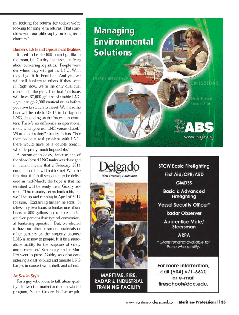 Maritime Logistics Professional Magazine, page 35,  Q3 2013