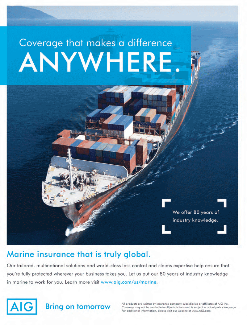 Maritime Logistics Professional Magazine, page 3rd Cover,  Q3 2013